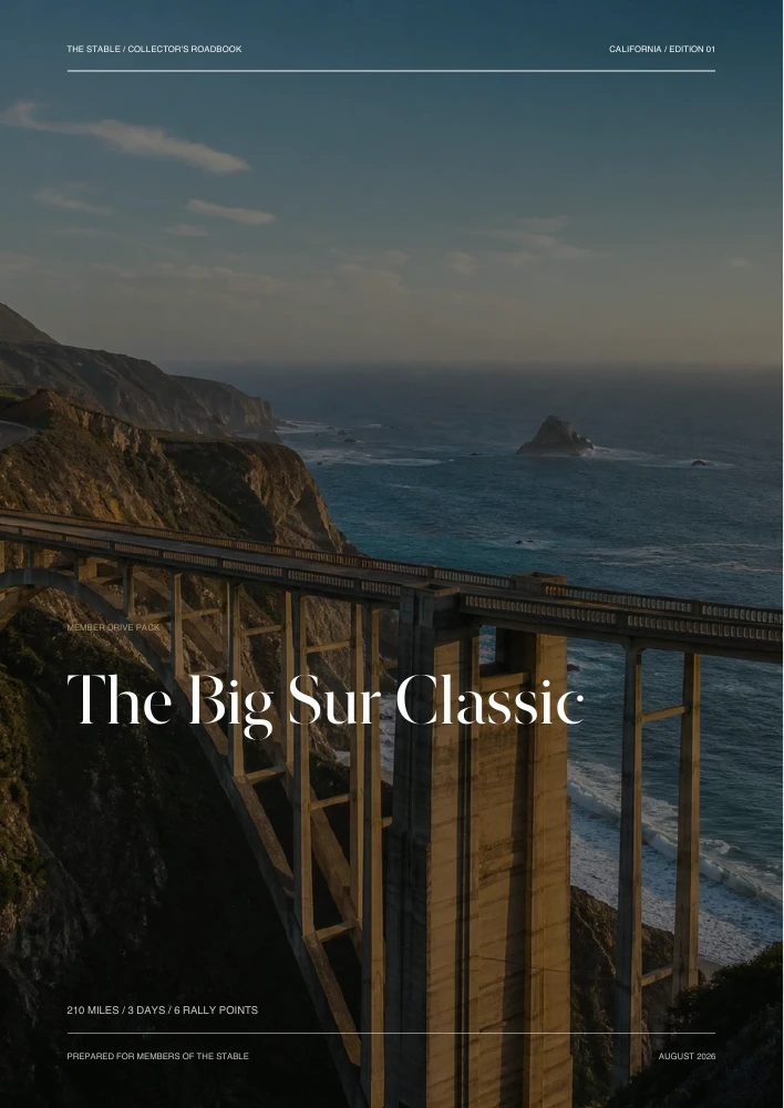 The Big Sur Classic member roadbook cover